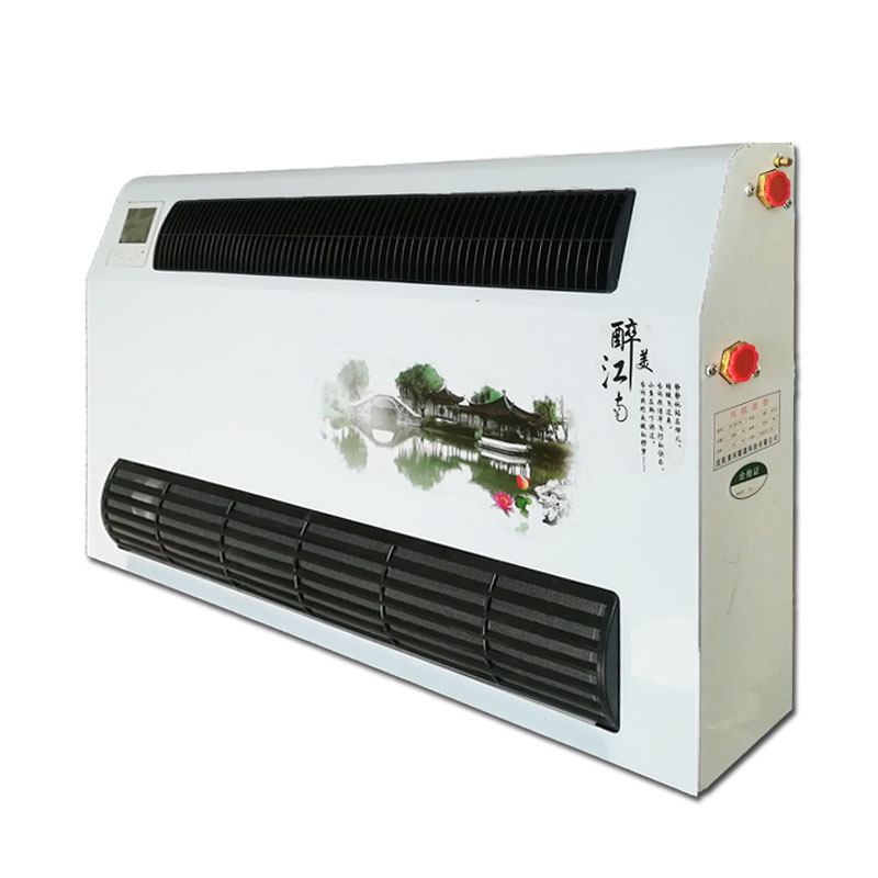 超薄型立式明裝風機盤管 煤改電家用水空調壁掛吹風暖氣片散熱器